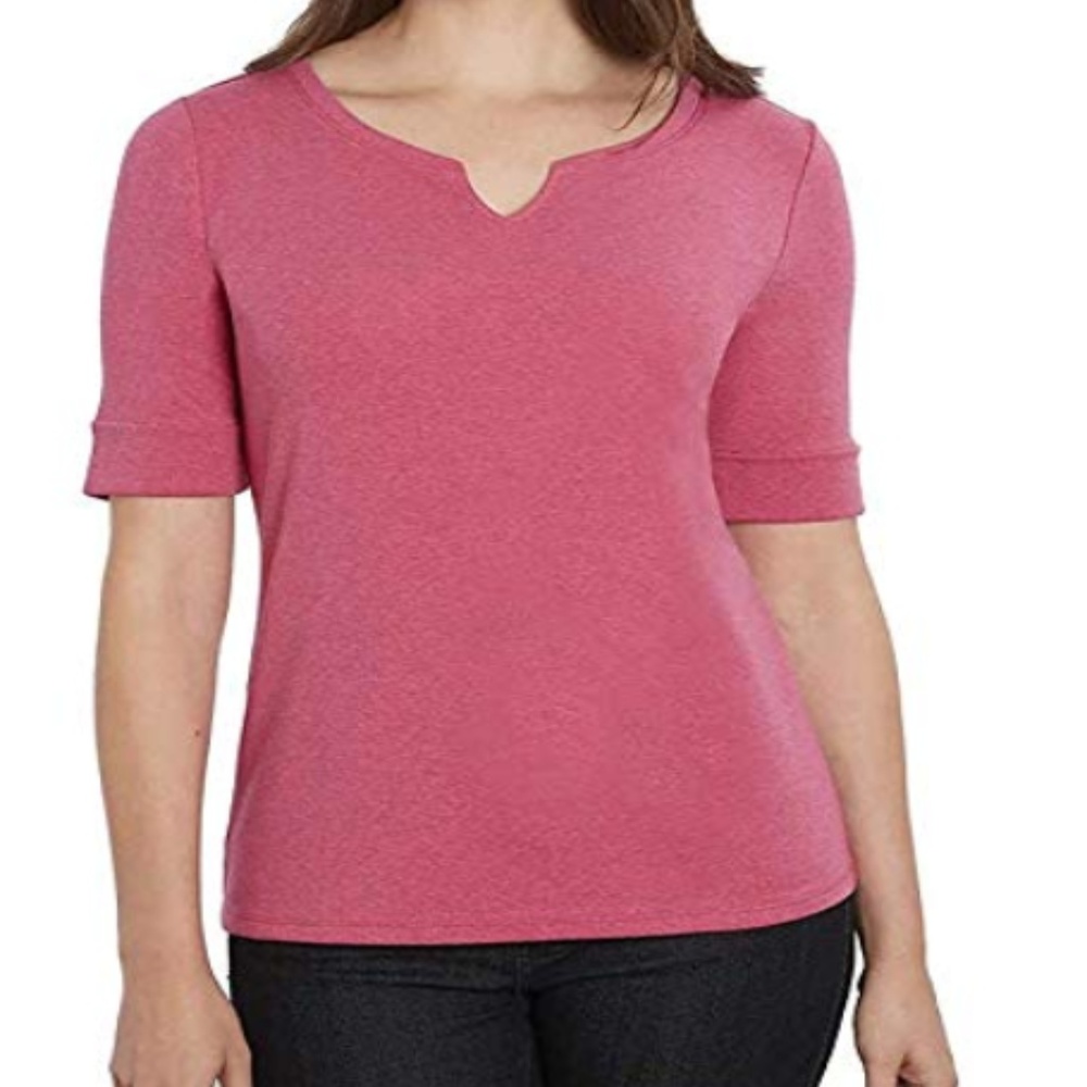 Ellen Tracy Women's Pima Cotton Lycra V-Neck